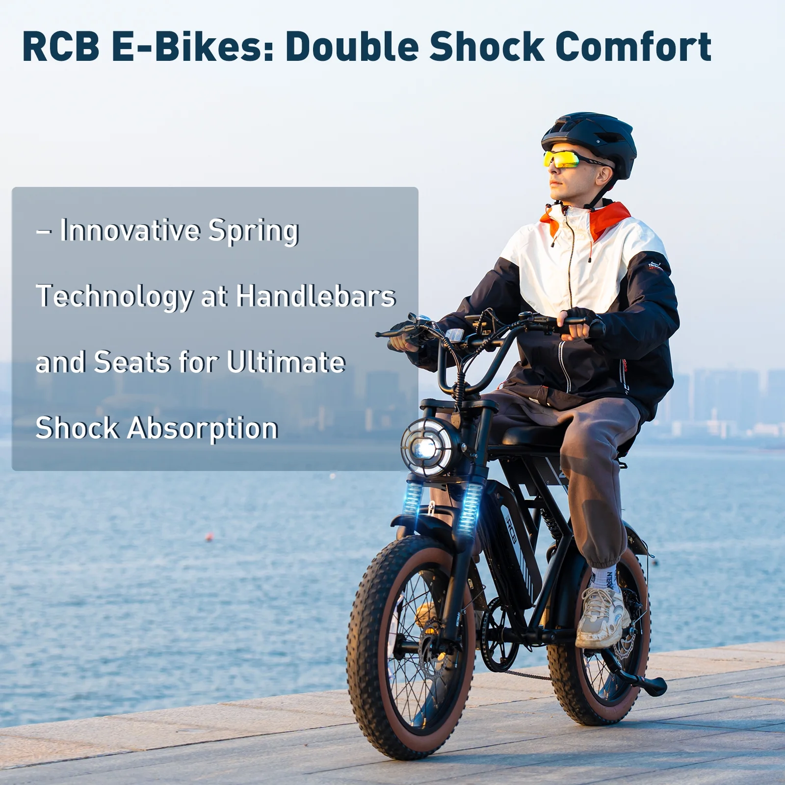 RCB 750W Electric Bike for Adults, 48V 15Ah Removable Li-Ion Battery, 20" 4.0 Fat Tire Electric Mountain Bicycle Beach Bike Snow Bike Ebike for Men&Women,Black