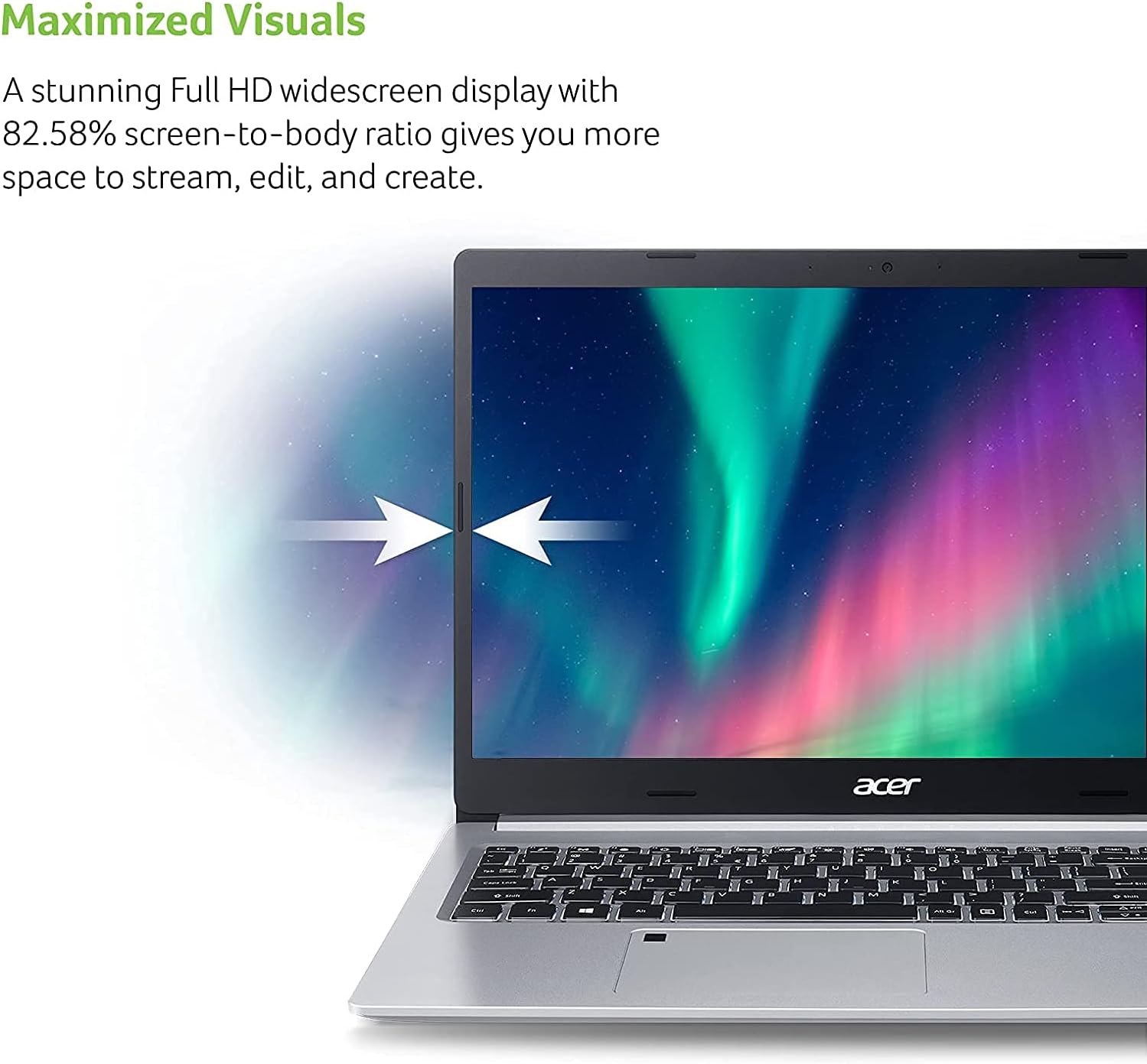 acer Aspire 5 Slim Laptop, 15.6" FHD IPS, AMD Ryzen 3 3350U Quad-Core Mobile Processor, 20GB DDR4 RAM, 512GB SSD, WiFi 6, Backlit KB, Fingerprint Reader, HDMI, Amazon Alexa, Windows 11, Silver