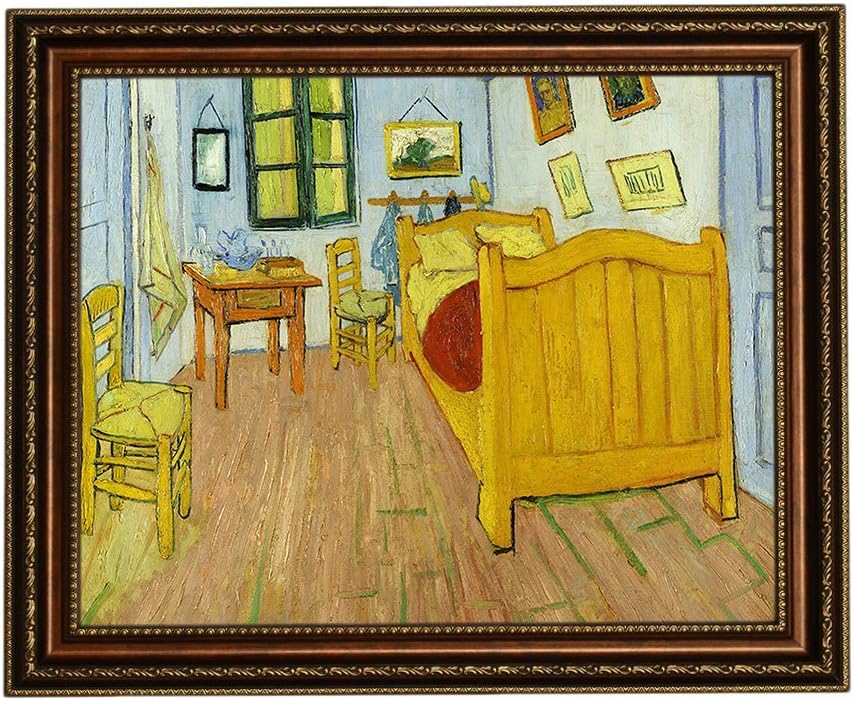 Eliteart - Starry Night Over The Rhone by Vincent Van Gogh Giclee Art Canvas Prints- Framed Size:27 3/5 x34 3/5