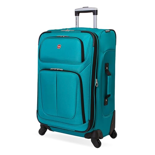SwissGear Sion Softside Expandable Luggage, Black, Checked-Large 29-Inch