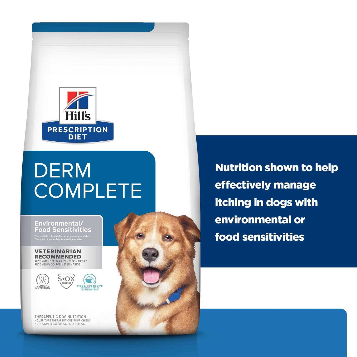 Hill's Prescription Diet Derm Complete Skin &amp; Food Sensitivities Dry Dog Food - Pet Supplies online store