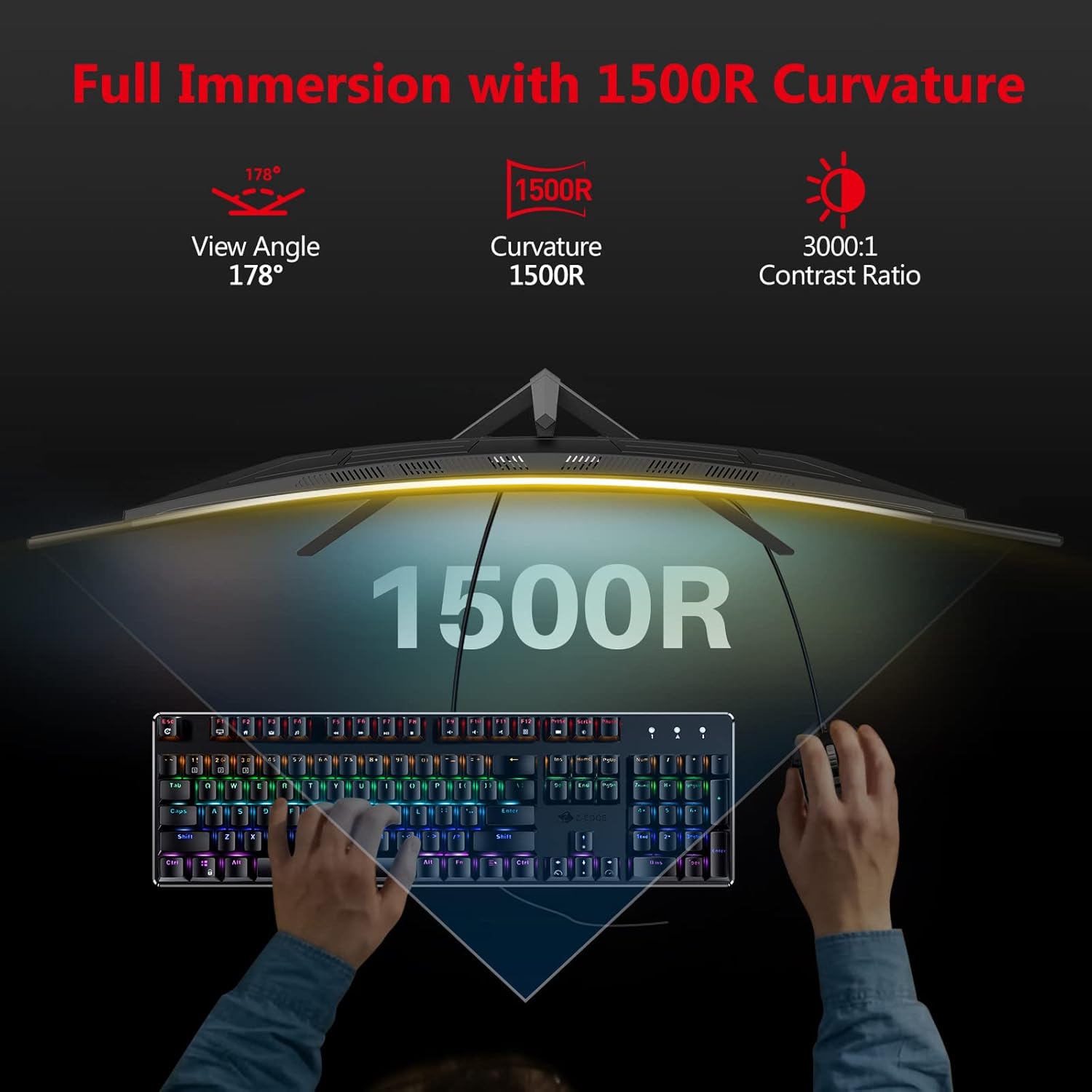 Z-Edge Curved Gaming Monitor Bundle [24-inch and 32-inch 2 Pack] 165Hz(UG32)/75Hz(U24C) Refresh Rate,1080P(U24C)/1440P(UG32) Gaming Monitor AMD Freesync Premium Display
