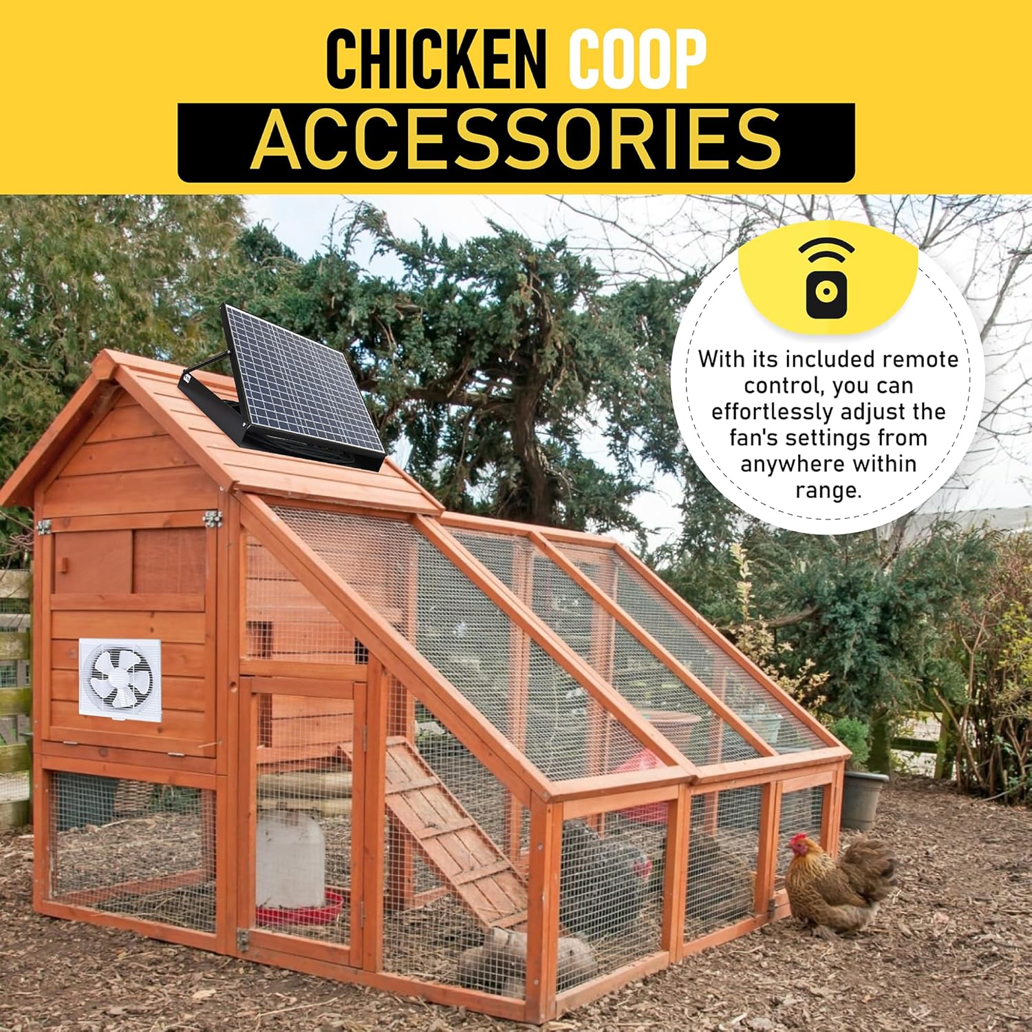40W Attic Fan with Gable Mount 12" Brushless Exhaust Fan for Shed - Solar Vent Fan IP63 Greenhouse Supplies - Greenhouse Accessories Solar Powered Fans for Outside Chicken Coop Crawl Space Fan
