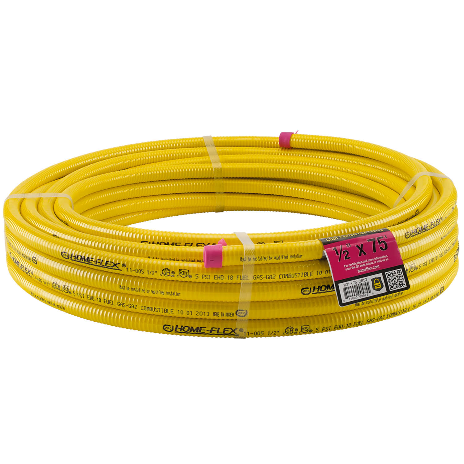 HOME-FLEX Csst Flexible GAS Tubing 1/2x22 x 75&