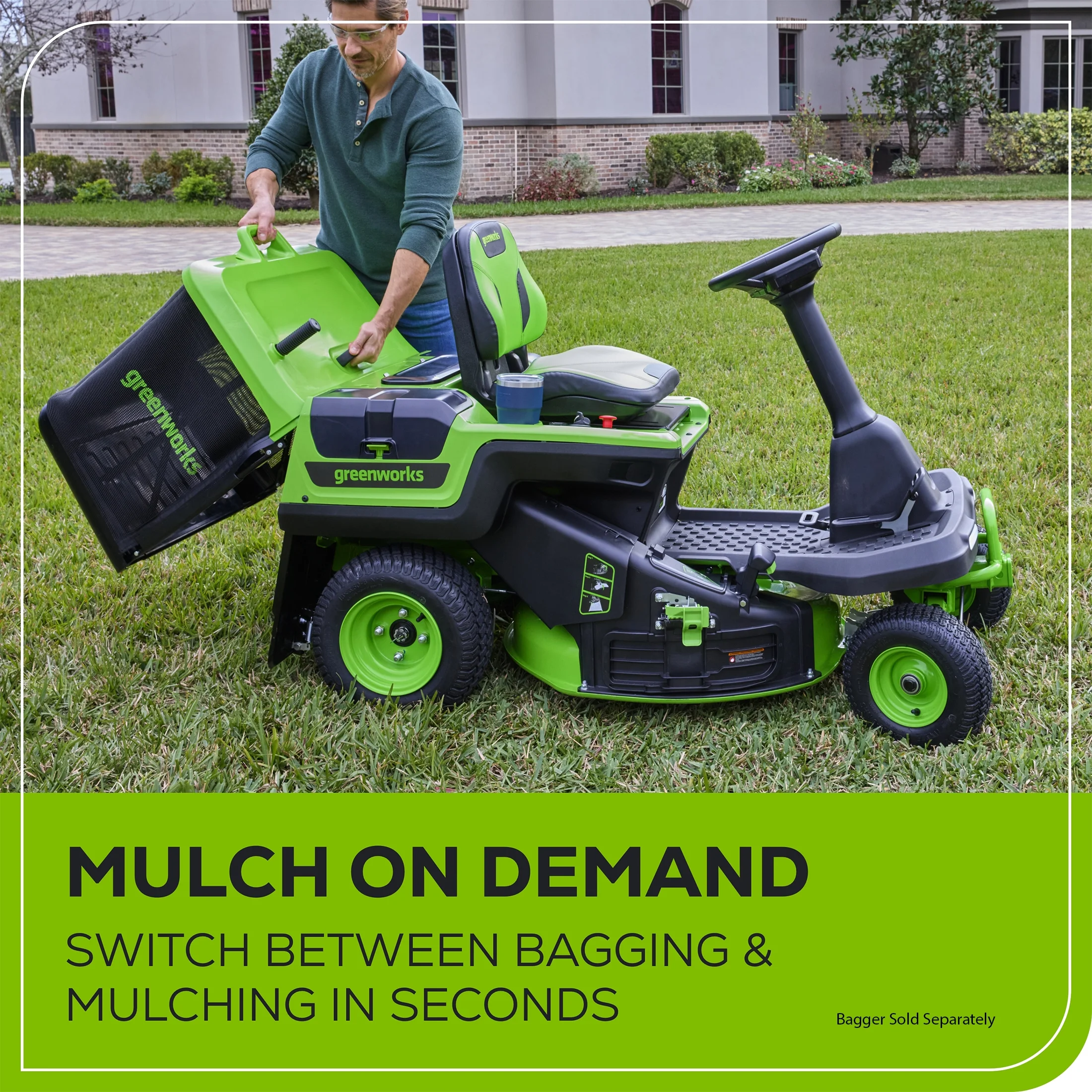 Greenworks 60V 30” CrossoverT Riding Lawn Tractor with (2) 8.0 Ah, (2) 4.0 Ah Batteries & 600-Watt Charger 7421902