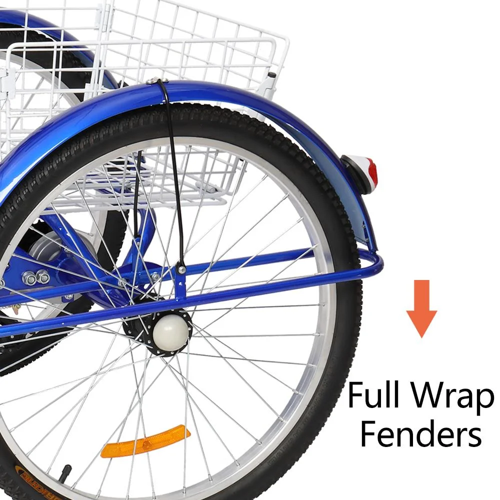 Ktaxon Adult Tricycle, 7 Speed Trike Bike Cruiser, with 24" Big 3 Wheels