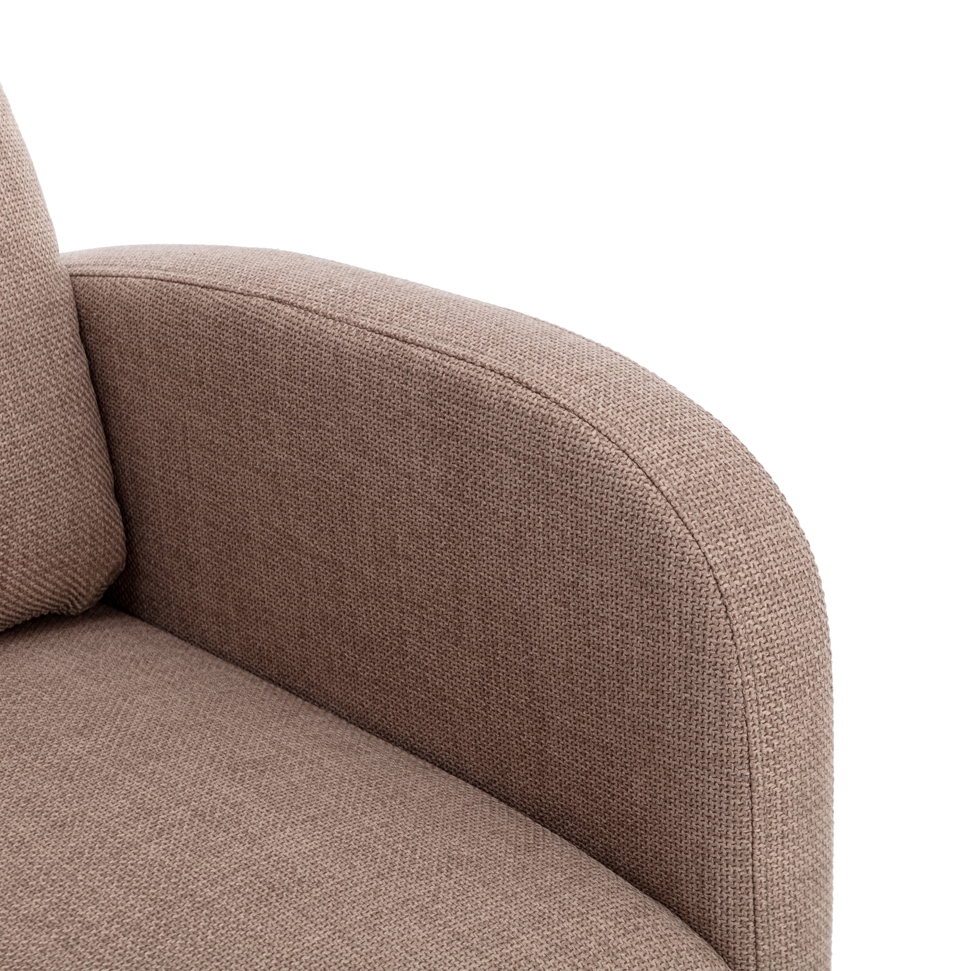 SYNGAR Modern Accent Rocking Chair, Upholstered Nursery Glider Rocker for Baby and Kids, Comfy Armchair with Side Pocket, Living Room Lounge Arm Chair, High Backrest with Wood Curved Base, Camel