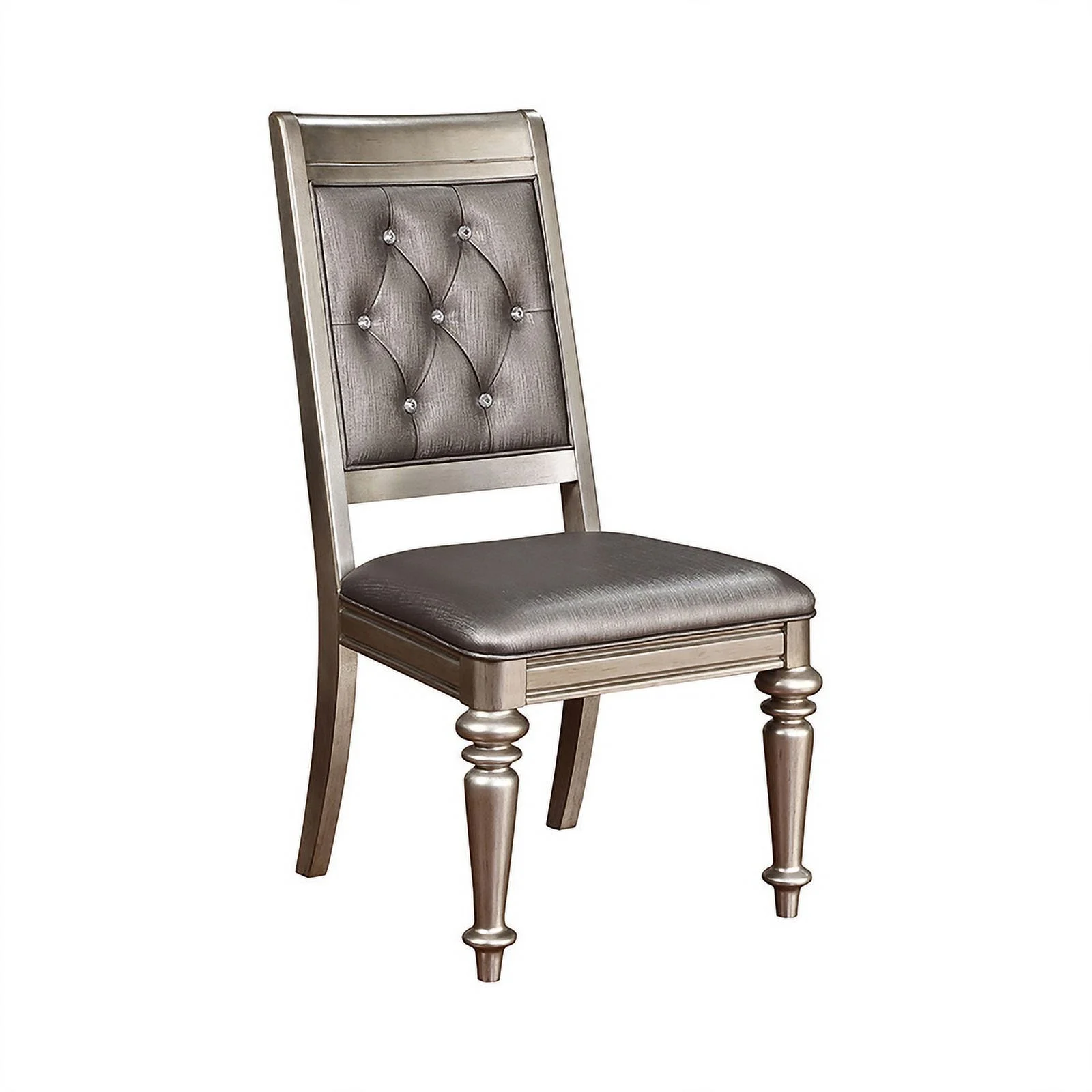 Bling Game Dining Room Set Metallic Platinum