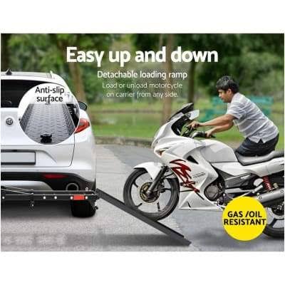 Motorcycle Carrier 2 Arms Rack Ramp Motorbike Dirt Bike 2x22Hitch Towbar