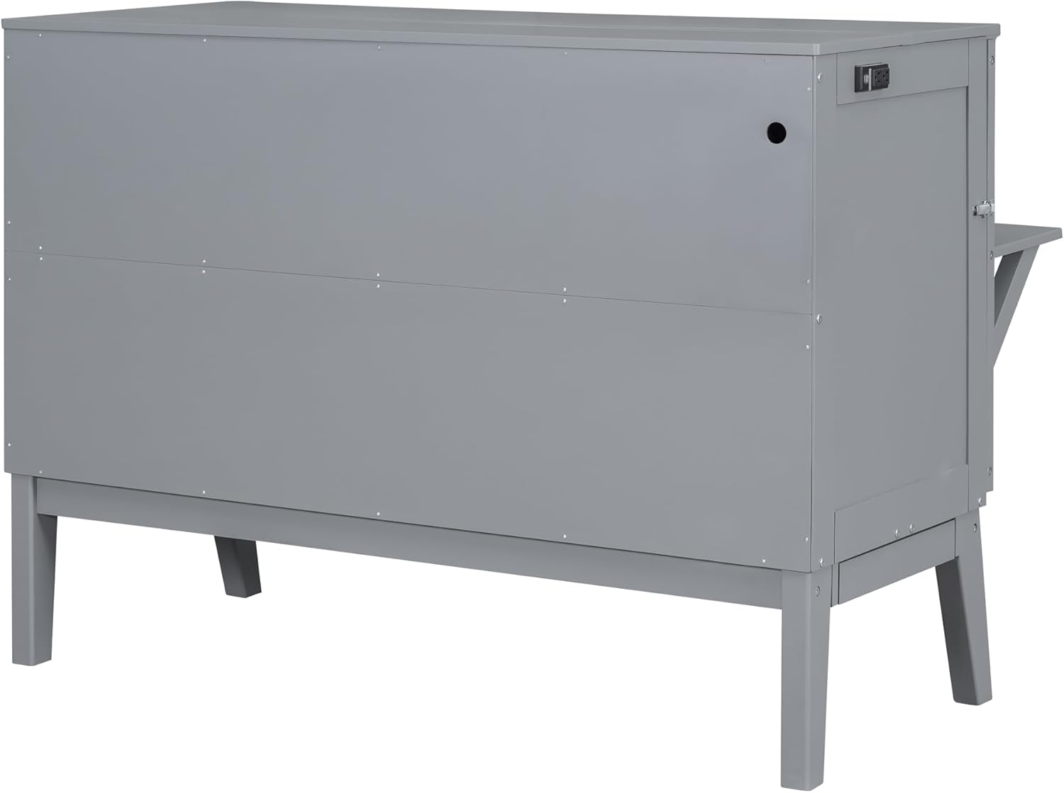 Murphy Bed Queen with Desk Board and Removable Shelves,Wooden Murphy Bed Cabinet with Charging Station, Space-Saving Modern Murphy Cube Wall Bed for Guest Room Home Office, Grey
