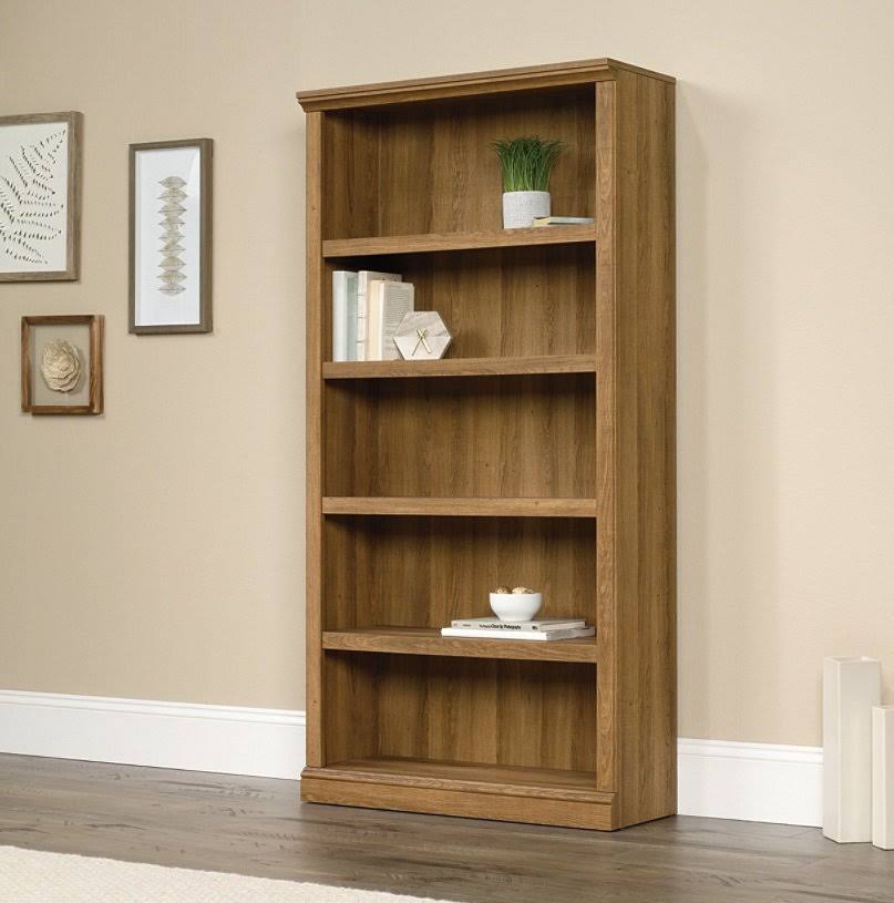 Realspace Premium Bookcase 5 Shelf Golden Oak