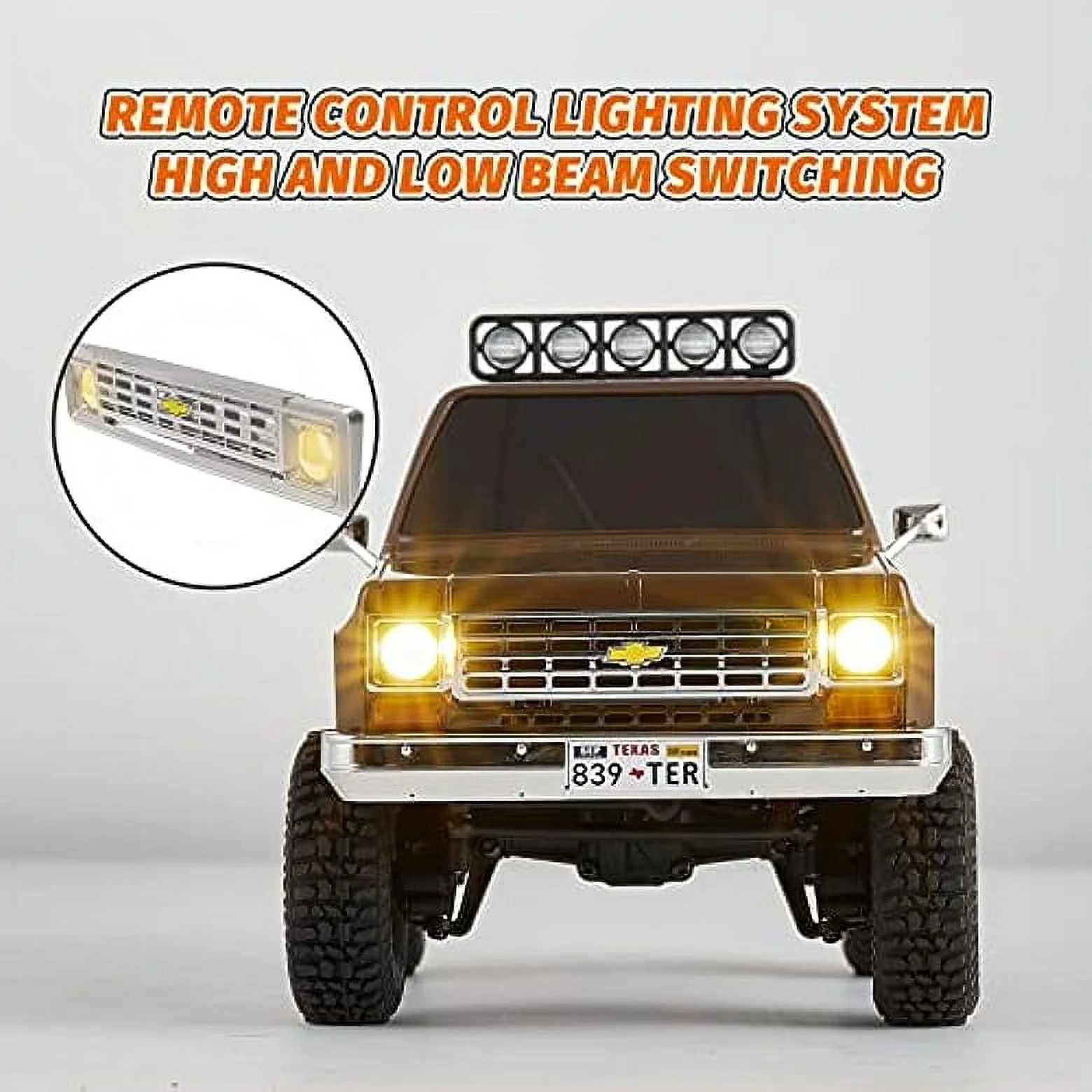 FMS 1/24 RC Crawler FCX24 Chevy K5 Blazer Officially Licensed, Mini RC Car Pick Up Truck & SUV 2 in 1, 4WD 8km/h 2 Speeds Switch, 2.4GHz 3CH Off-Road RC Model with LED Lights for Adults, Black