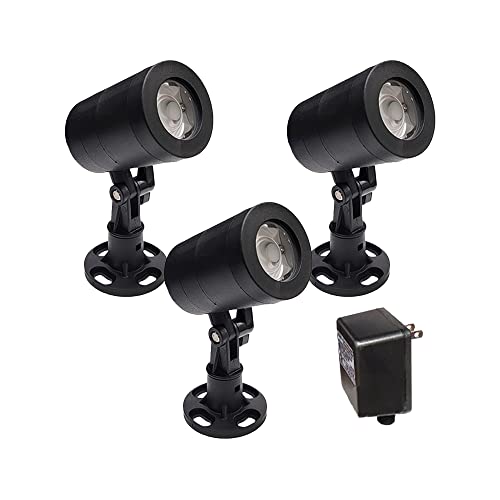 HALF OFF PONDS LumiNight Pond and Landscape Lighting - (3) 3-Watt LED White Light Kit for Floating Fountains w/ 100' QD Cord