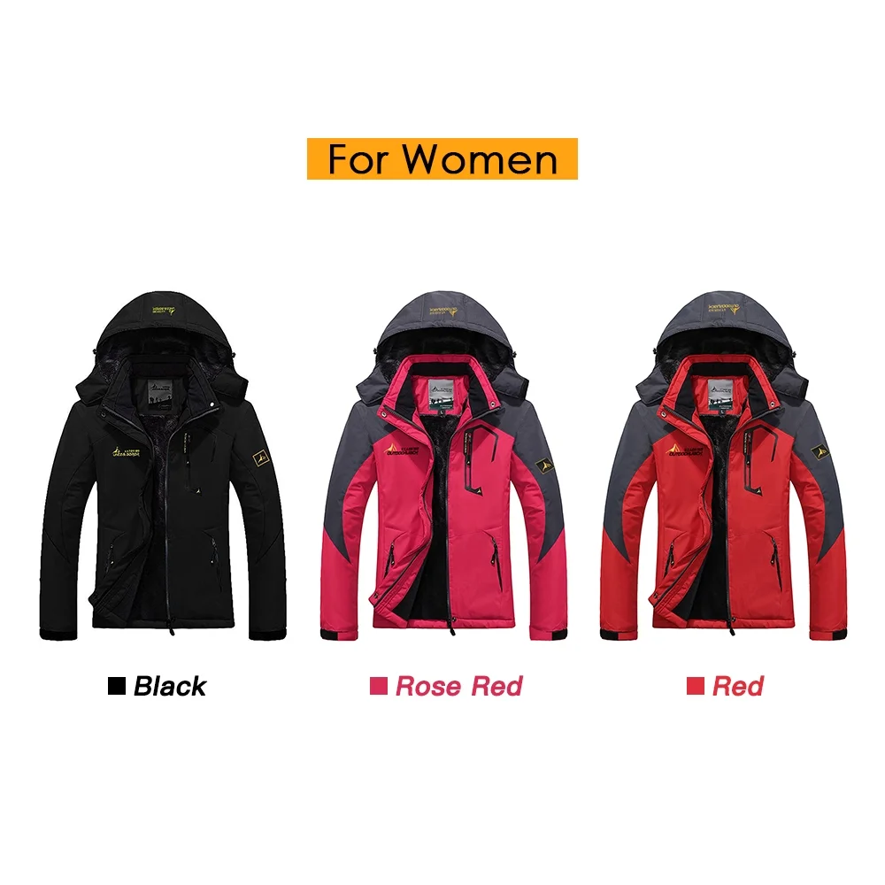 Women Mountain Waterproof Shell Jacket Ski Jacket Windproof Jacket Winter Warm Jacket for Camping Hiking Skiing