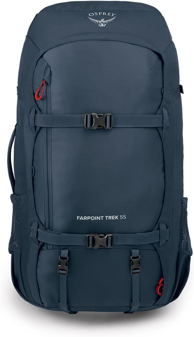 Osprey Farpoint Trek 55L Men's Travel Backpack, Muted Space Blue
