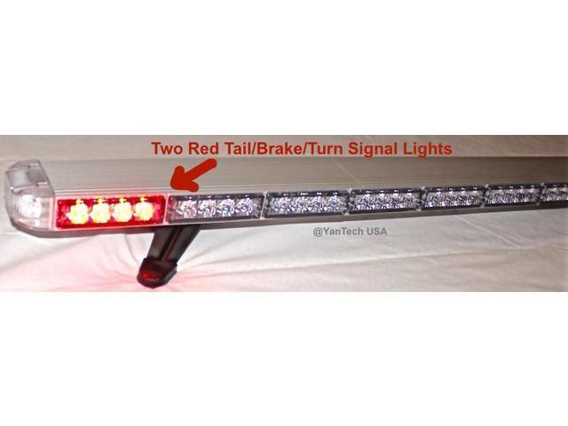 YanTech 60&LBBC 60x22 Amber Clear Super Bright LED Light Bar Flashing Warning Tow Truck Wrecker Police Snow Plow with Brake and