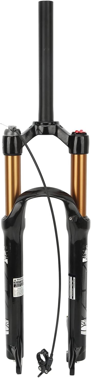 Bike Fork, Mg Aluminum Alloy Stable Straight Steerer 120mm Stroke Mountain Bike Front Fork Impact Resistant 26inch for Riding Cycling