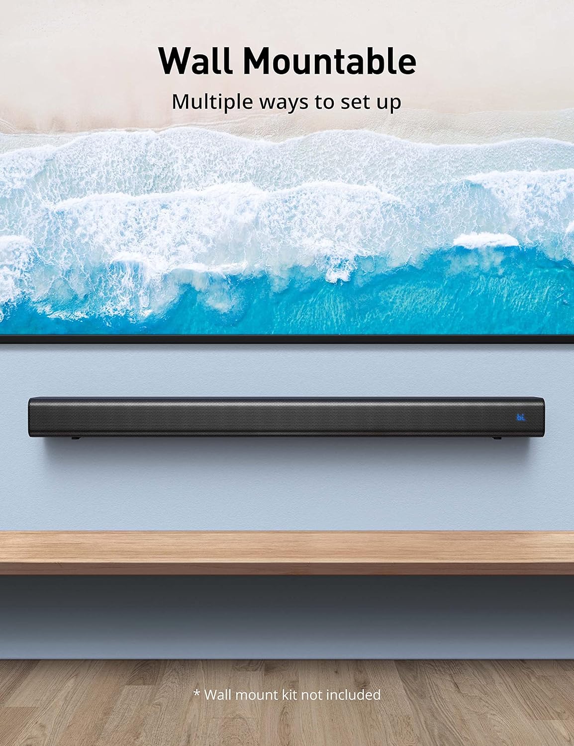 Sound bar for TV, Evatronic 50W TV Soundbar TV Speaker, Bluetooth 5.0 Wired & Wireless Three Equalizer Mode Stereo 31-inch Home Audio Sound bar Optical/Aux/RCA Connection, Remote Control