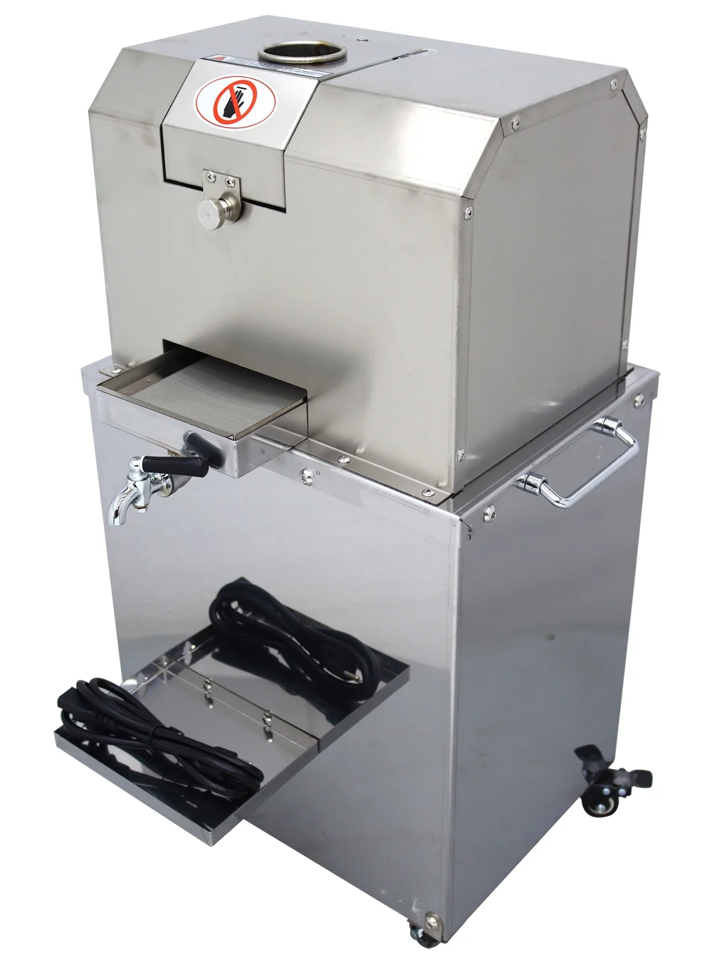 Techtongda Electric Sugar Cane Press Juicer 304 Stainless Steel Grind Press Machine 4 Rolls for Sugarcane Ginger Sweet Sorghum Extractor Pressing