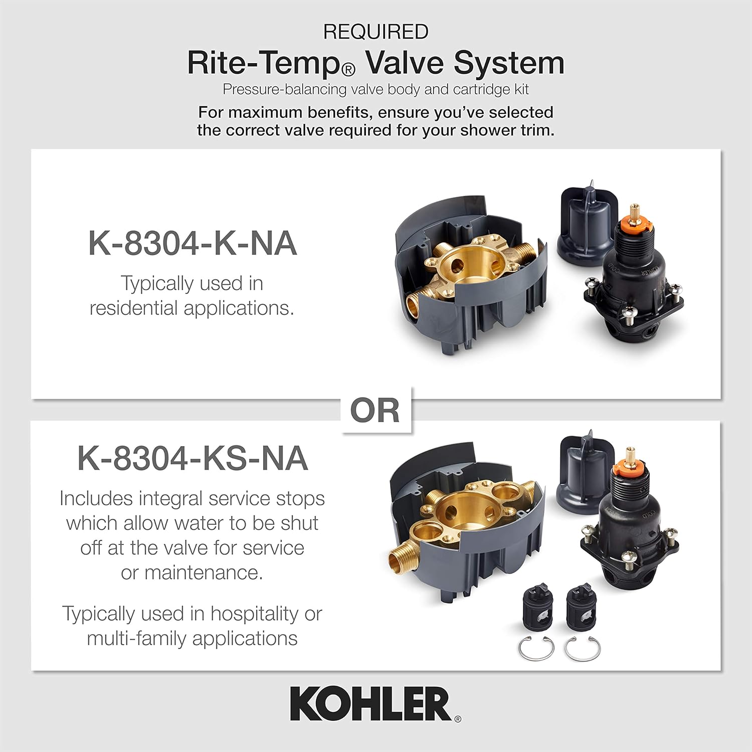 KOHLER TS78015-9-CP Components(TM) Valve Trim, Polished Chrome