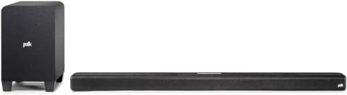 Polk Audio Signa S2 Sound Bar & Wireless Subwoofer – Exclusive VoiceAdjust Technology, Ultra-Slim Design, Works with 4K & HD TVs, HDMI & Optical, Bluetooth, Wireless Streaming
