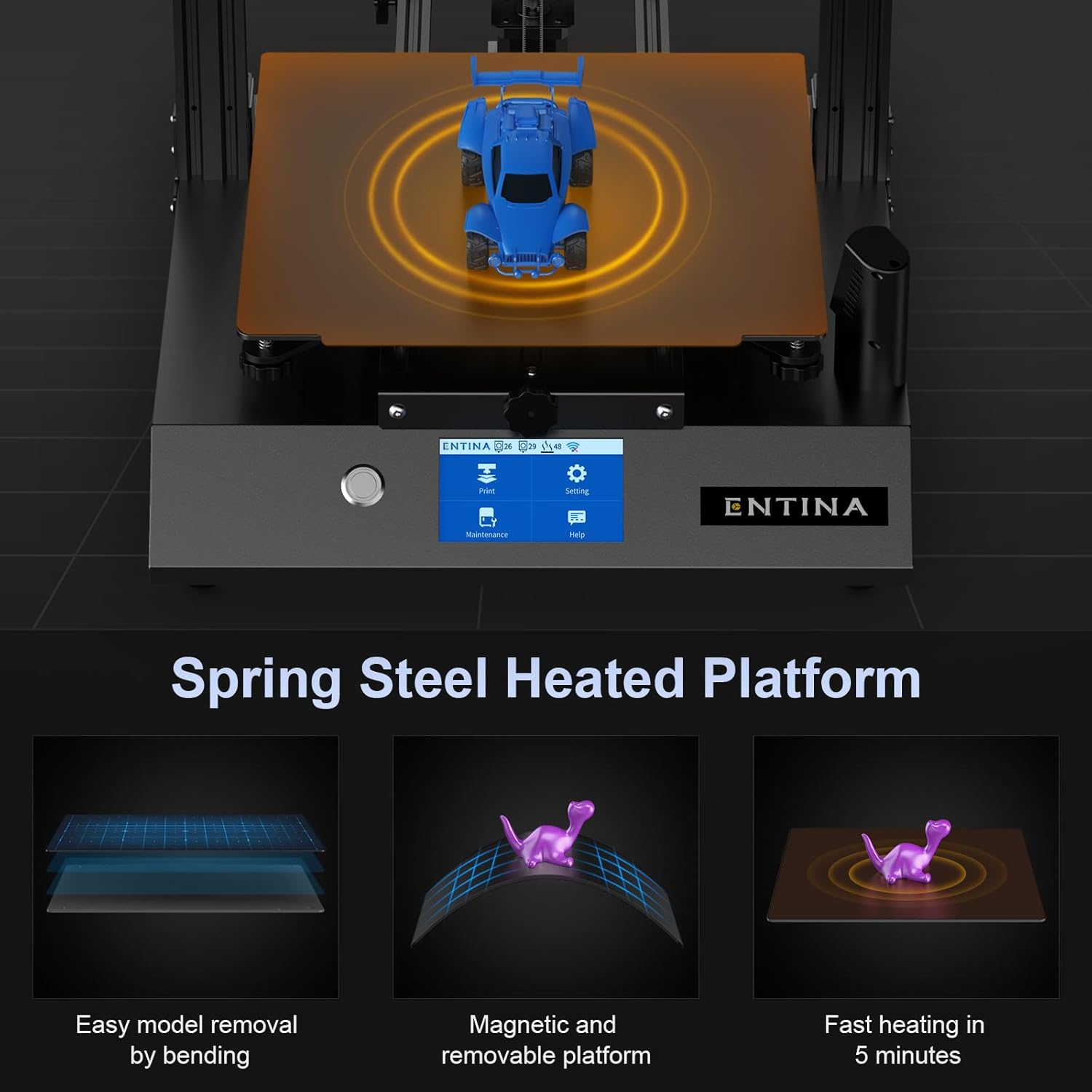 Entina X40 V3 IDEX 3D Printer, Independent Dual Extruder 3D Printer with 295° High Temperature Nozzles,32-bit Silent Motherboard, 4.3" Touch Screen, Built-in Camera, Wi-Fi Printing 300x300x400mm
