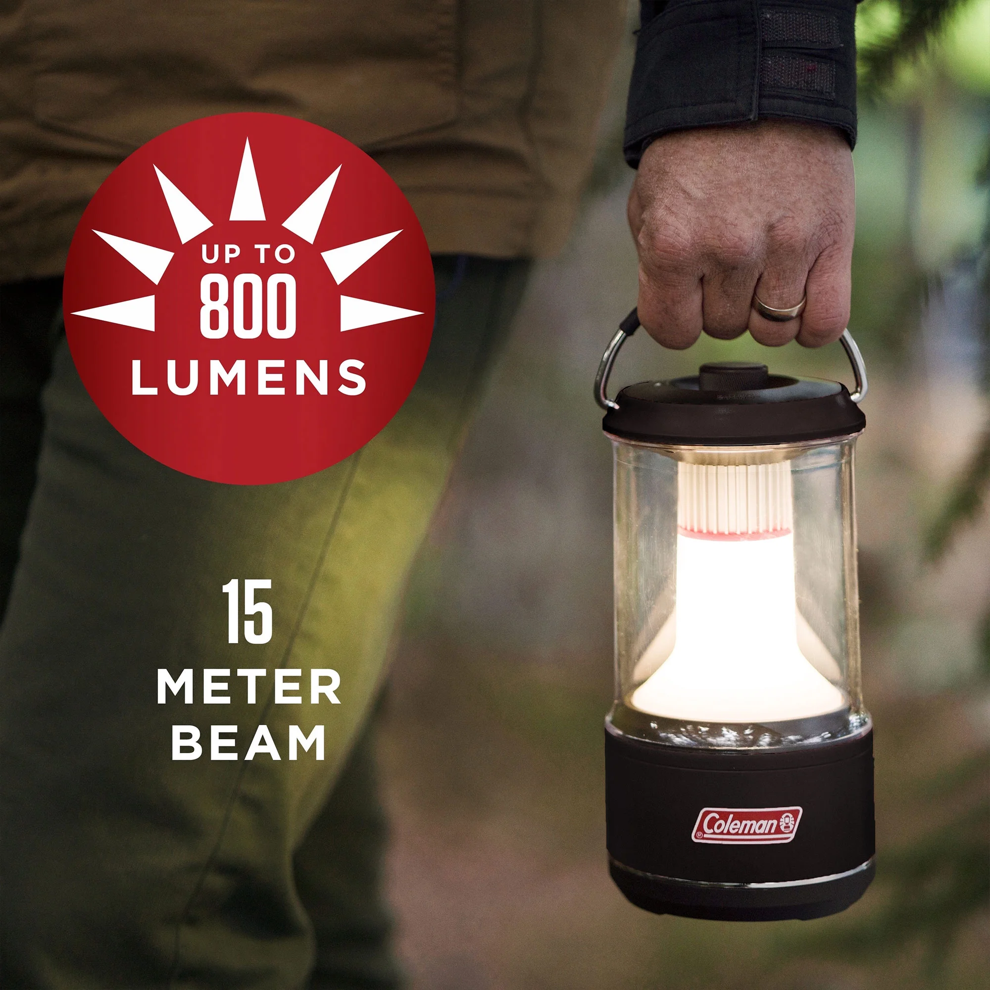 Coleman 800 Lumens LED Outdoor Camping Lantern w/BatteryGuard, Black,2 Pack