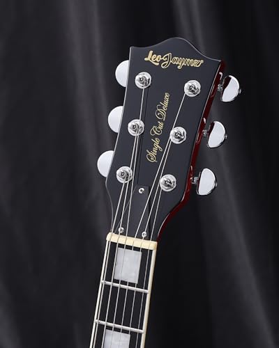 Leo Jaymz Full Size Single Cut Electric Guitar -Mahogany body，Mahogany neck on C+U shape， with Amazing US Flag Sticker on Arched Top (US Flag)