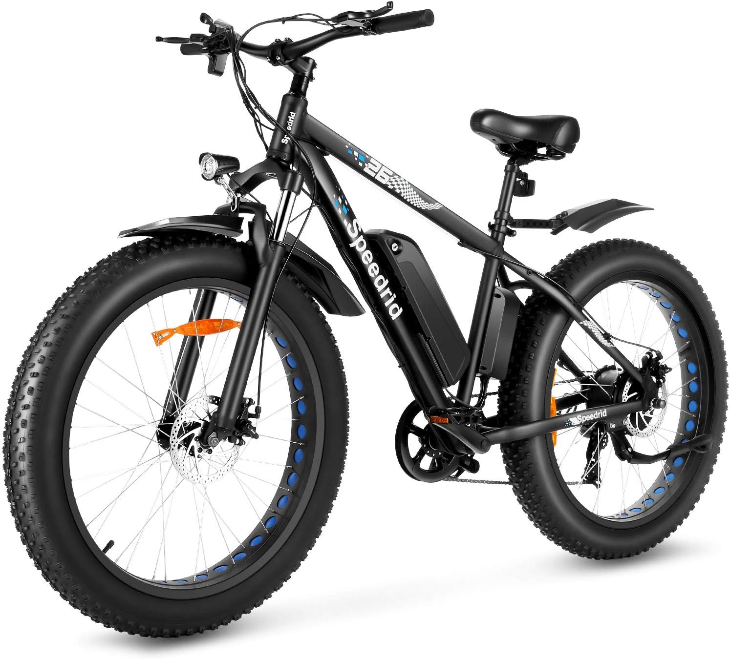 Speedrid Electric Bike 48V 500W Fat Tire Electric Bike Snow Bike 26" 4.0, 48V 10Ah Removable Battery and Professional 7 Speed