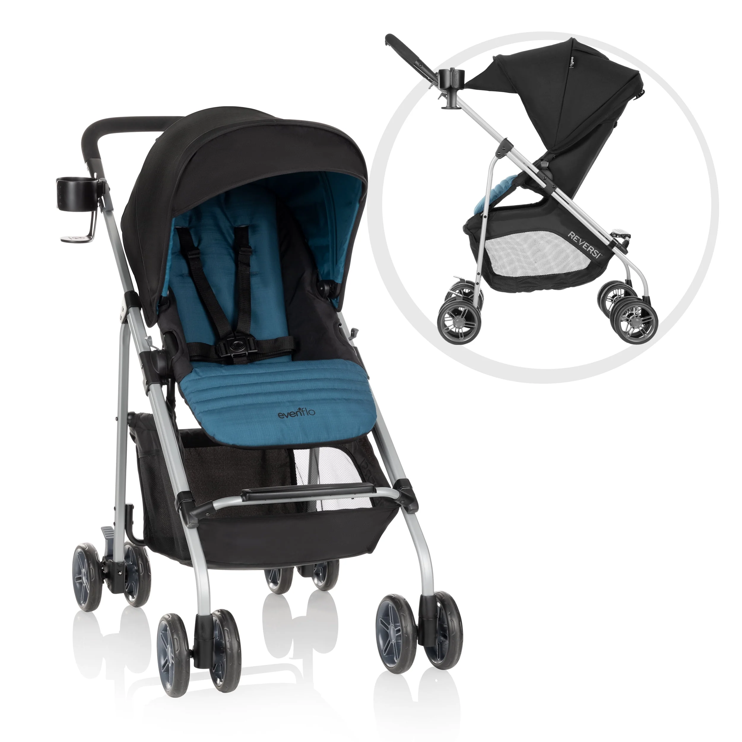 Evenflo Reversi Lightweight Reversible Stroller (Altair Black), Unisex