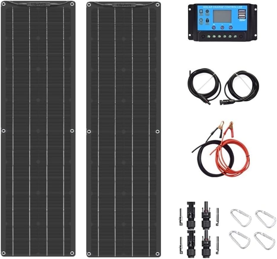 Solar Panel 400W 2X 200W ETFE Flexible Solar Panel Portable Mono Solar Battery Charger with Controller for Car Yacht Battery Boat,with 40A Controller …