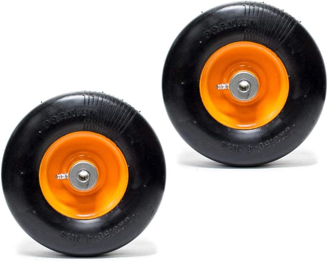 EPR 2PK Front Solid Tire Assembly Replacement for Scag 48307 Puncture Proof No Flat 9x3.50-4