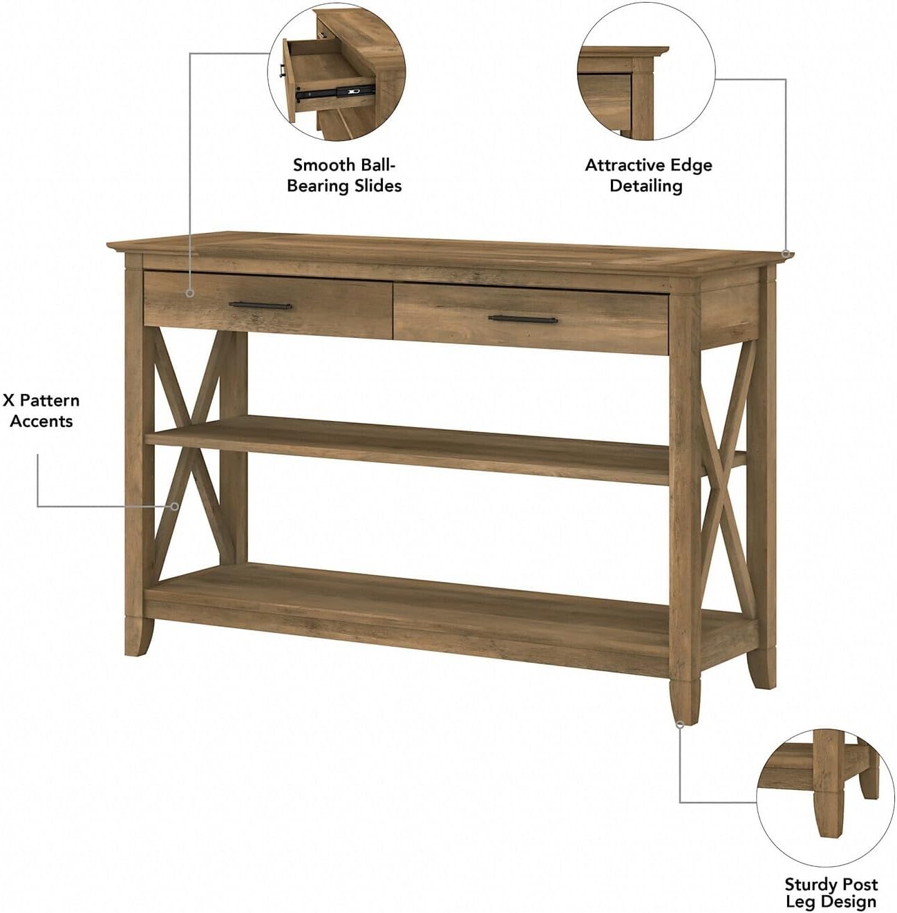 Southwestern Sanctuary Console Table with Drawers and Shelves