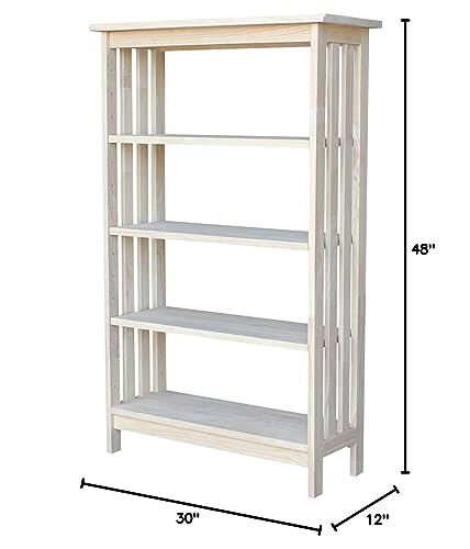 International Concepts 4 Tier Mission Shelf Unit, Unfinished