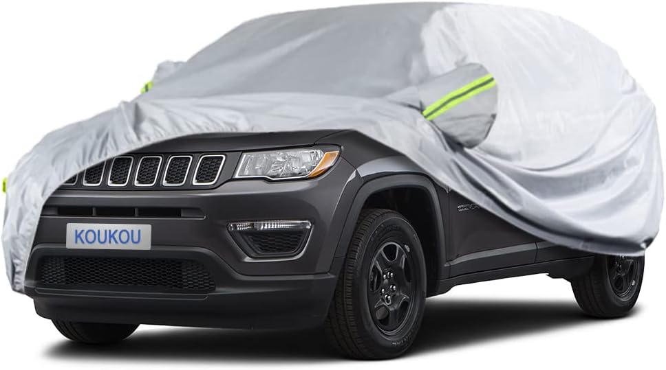 KouKou 6 Layers Car Cover Waterproof All Weather for Automobiles, Fit Sedan Toyota Corolla/Prius, Honda Insight, Nissan sentra, BMW 3 Series, Lexus is250, Subaru WRX etc (185 X 70 X 59 inches )