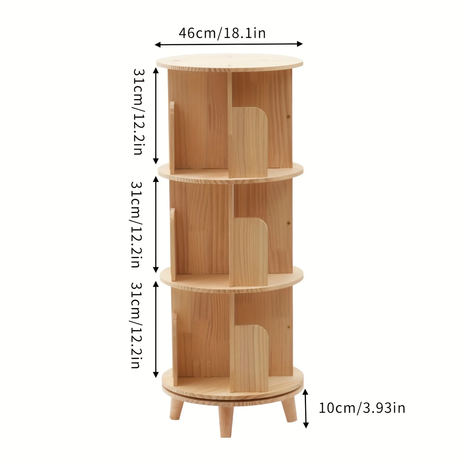 360° Rotating Bookshelf - Space-Saving Floor Stand Bookcase, Display Rack for Office & School - Corner Design Ideal for Small Areas - Curated Treasures Market