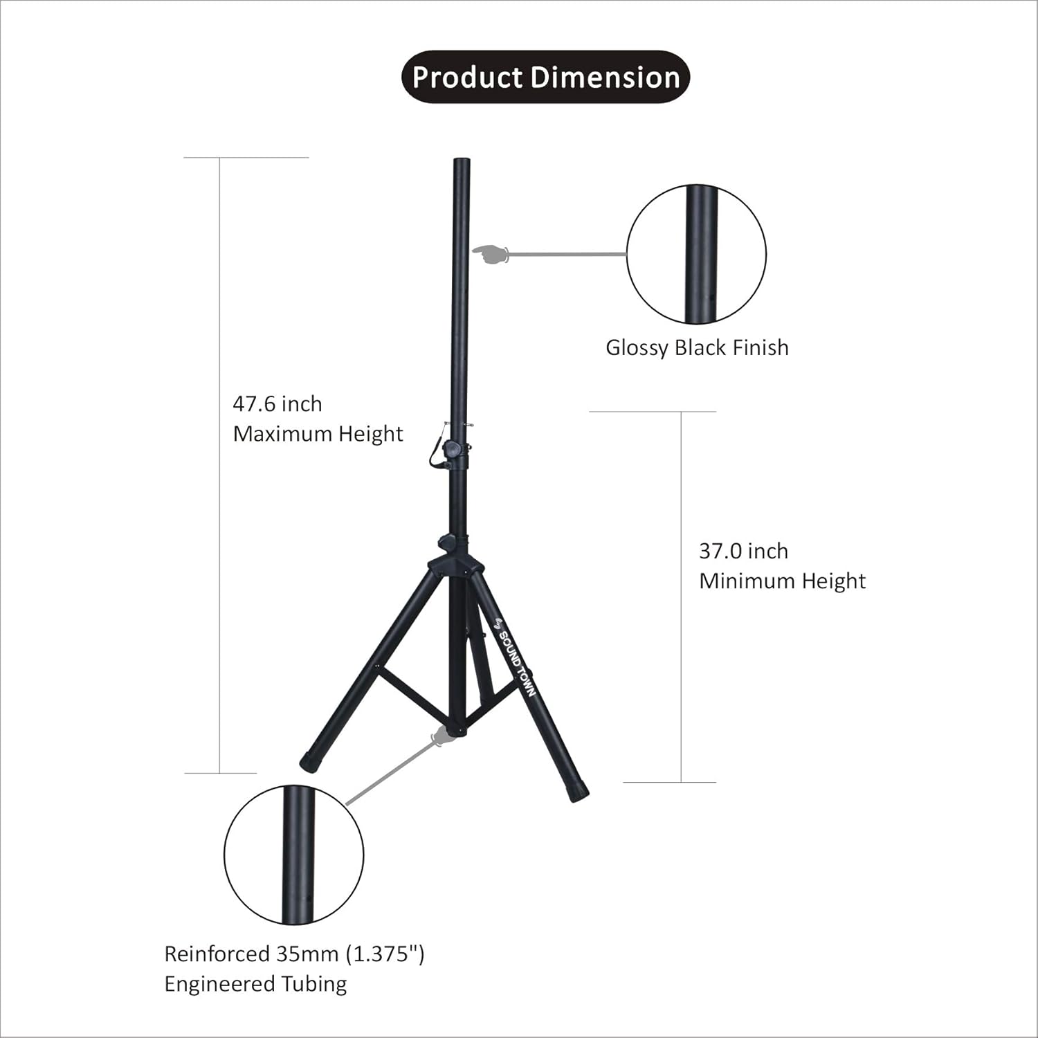 Sound Town 700W Powered Column Speaker Line Array System with 6 x 5” Woofers, 2-Channel Mixer and Bluetooth for Live Music, House of Worship, Meeting Rooms, Restaurants (CARPO-V5PW)