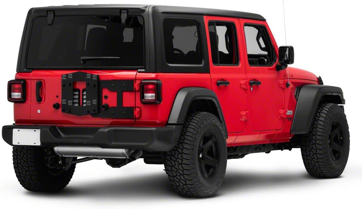 Redrock 4x4 HD Tailgate Mounted Tire Carrier Compatible with 18-22 Jeep Wrangler JL
