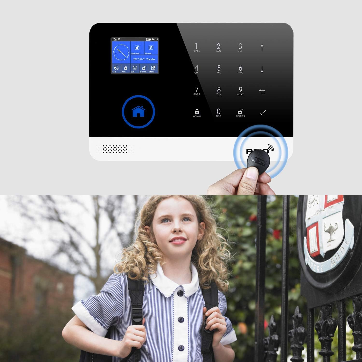 Alarm Security System,Wireless DIY Burglar Alarm 18 Piece Kit with GSM and WiFi APP Control for Home Office & Shop - Compatible with Alexa and Google Assistant