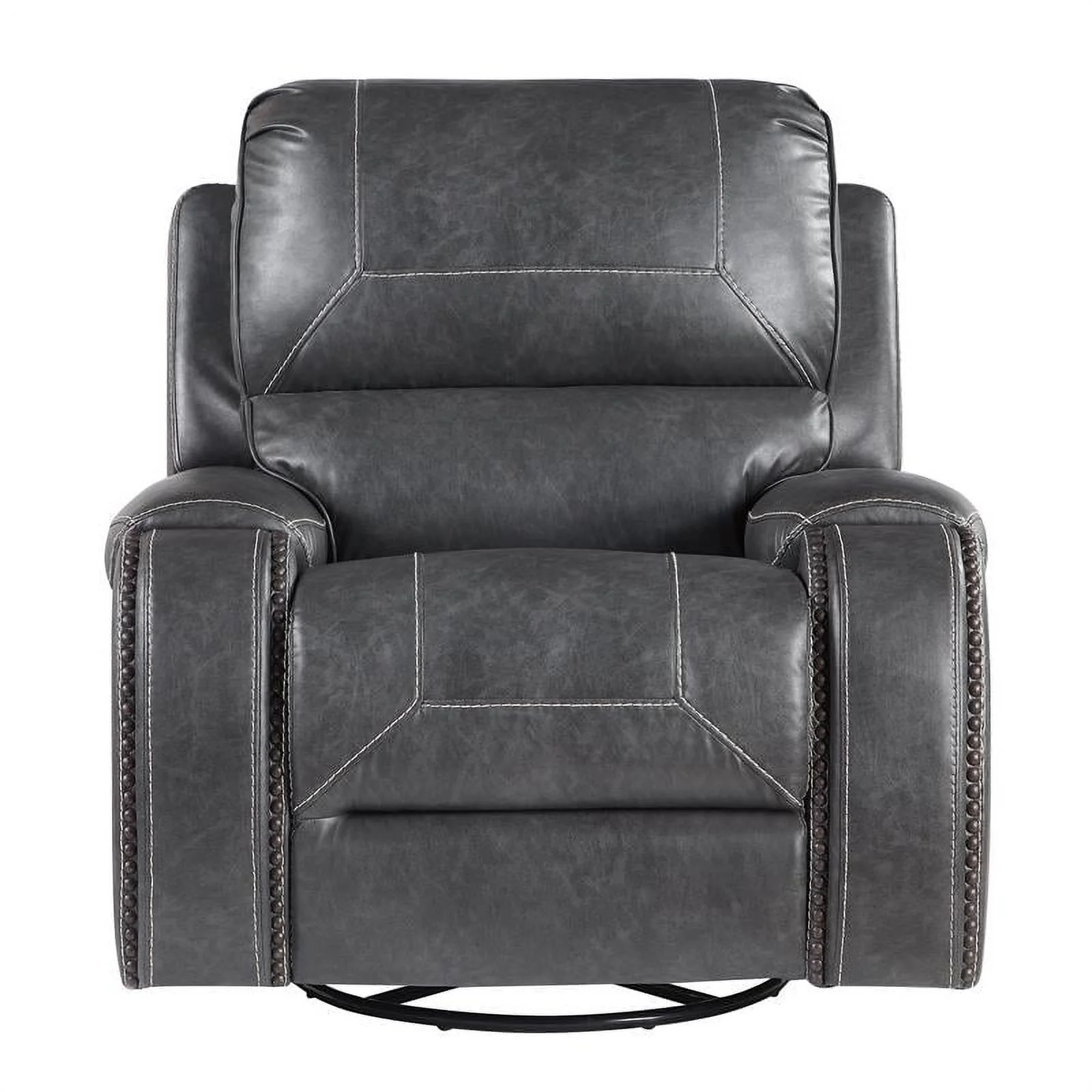 Steve Silver Keily Gray Faux Leather Manual Reclining 3-Piece Motion Set