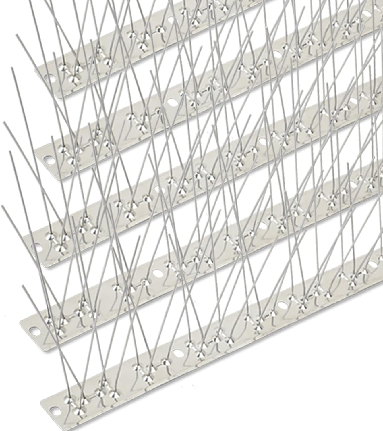 Valibe Bird Spikes for Pigeons Small Birds 60ft Bird Deterrent Devices Bird Repellet Spikes Stainless Steel Critter Pricker Woodpecker Cat with Uninstalled Pins Pack of 2