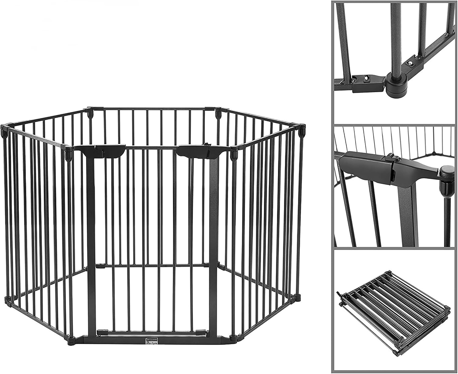 30-Inch-Tall Pet Exercise Playpen �C 6 Panel Folding Indoor/Outdoor Enclosure with Gate for Dogs, Puppies, Cats or Small Animals by Pet Trex,Black
