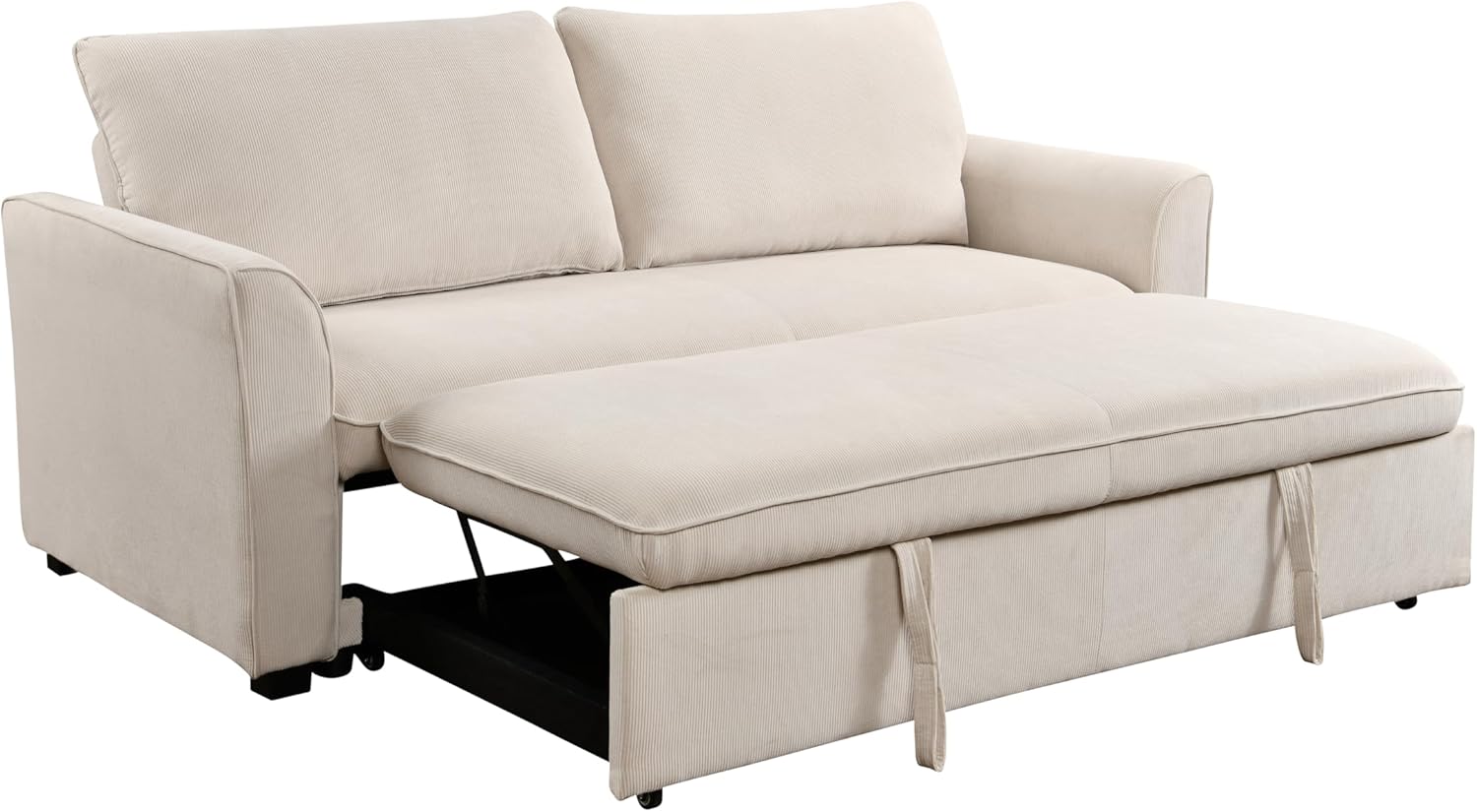78 Inch 3 in 1 Convertible Sleeper Sofa Bed, Modern Fabric Loveseat Futon Sofa Couch w/Pullout Bed, Small Love Seat Lounge Sofa w/Reclining Backrest, Furniture for Living Room,Beige