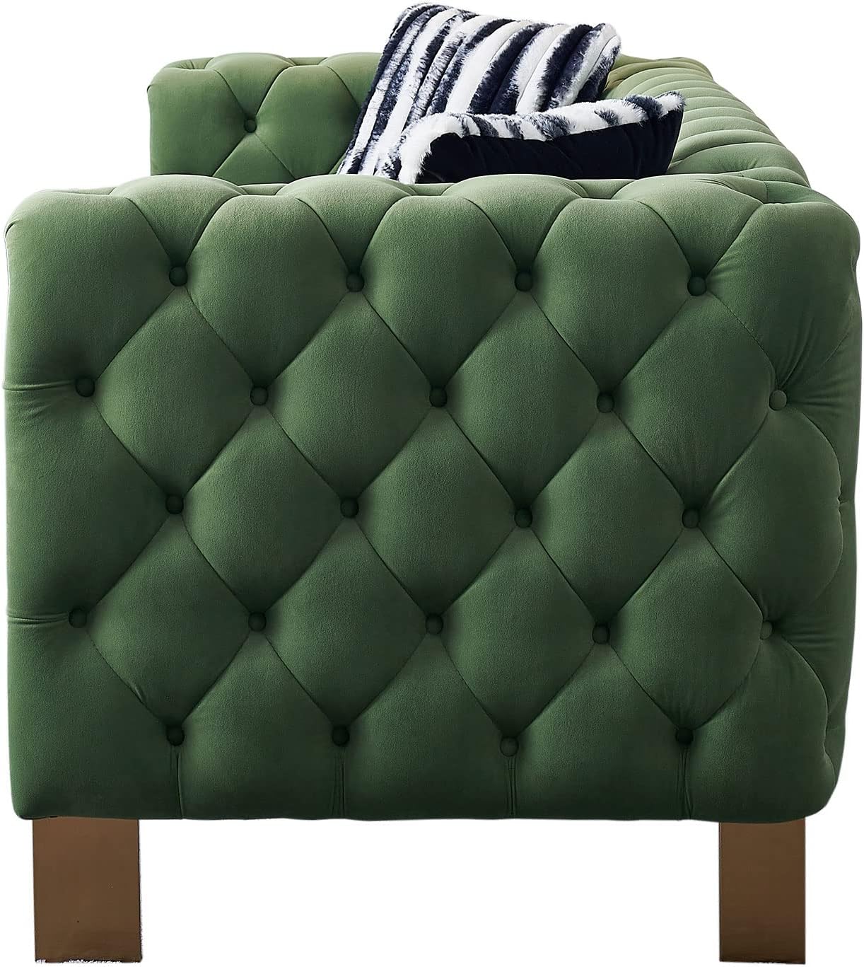 Chesterfield Modern Tufted Velvet Living Room Sofa, 84.25" W Couch,Mint Green