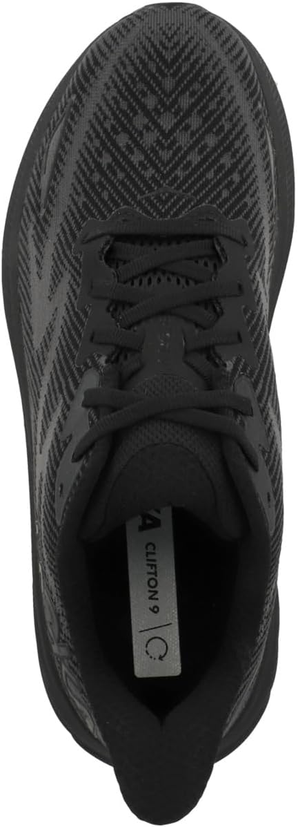 Hoka Men's Clifton 9 Sneaker, Black/Black, 10