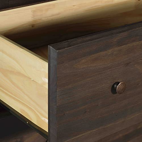 Grain Wood Furniture Shaker 2-Door Wardrobe, Solid Wood with Walnut Finish