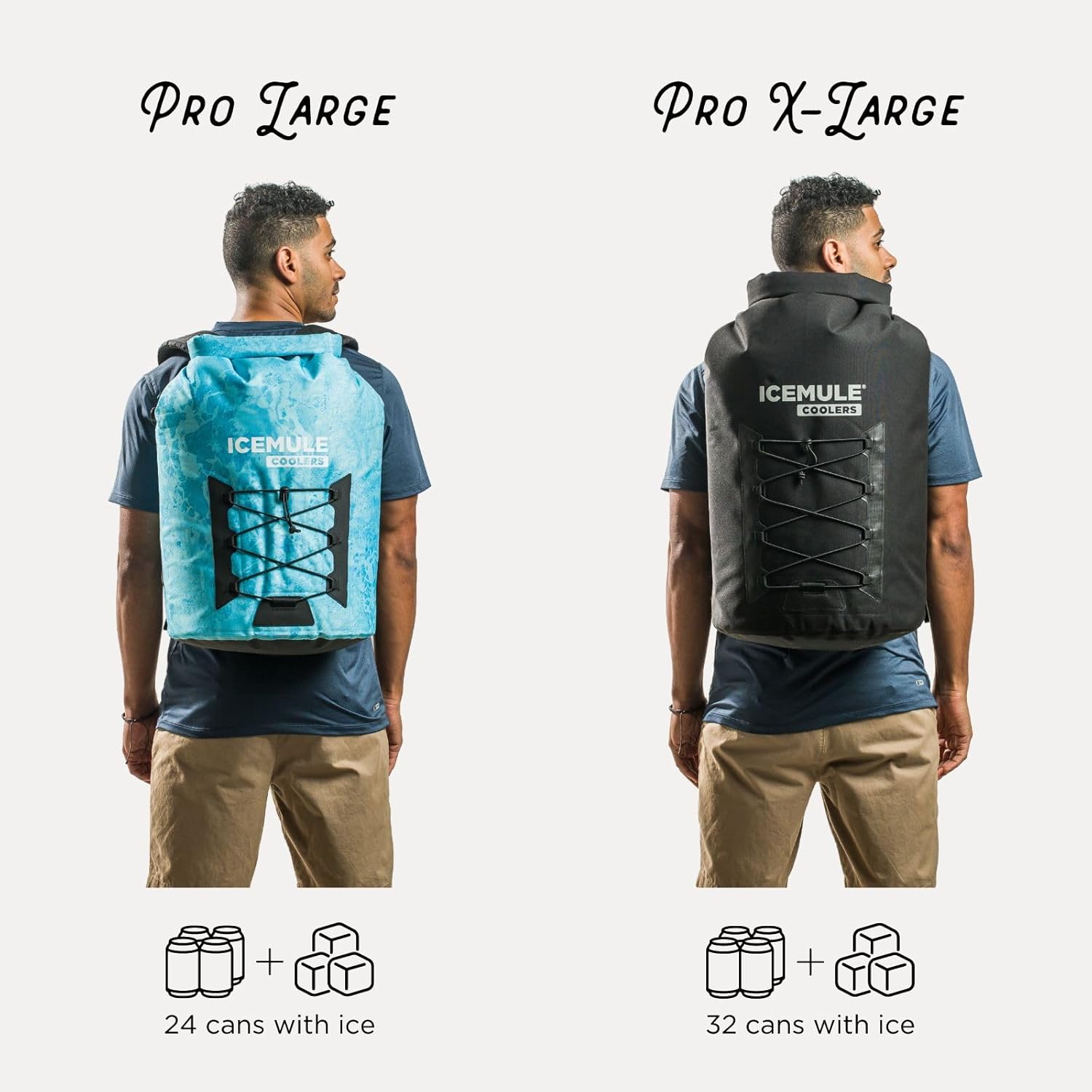 ICEMULE Pro Large Collapsible Backpack Cooler – Hands Free, 100% Waterproof, 24+ Hours Cooling, Soft Sided Cooler for Hiking, Camping, Fishing & Picnics, 23 Liter, Fits 24 Cans + Ice, Olive
