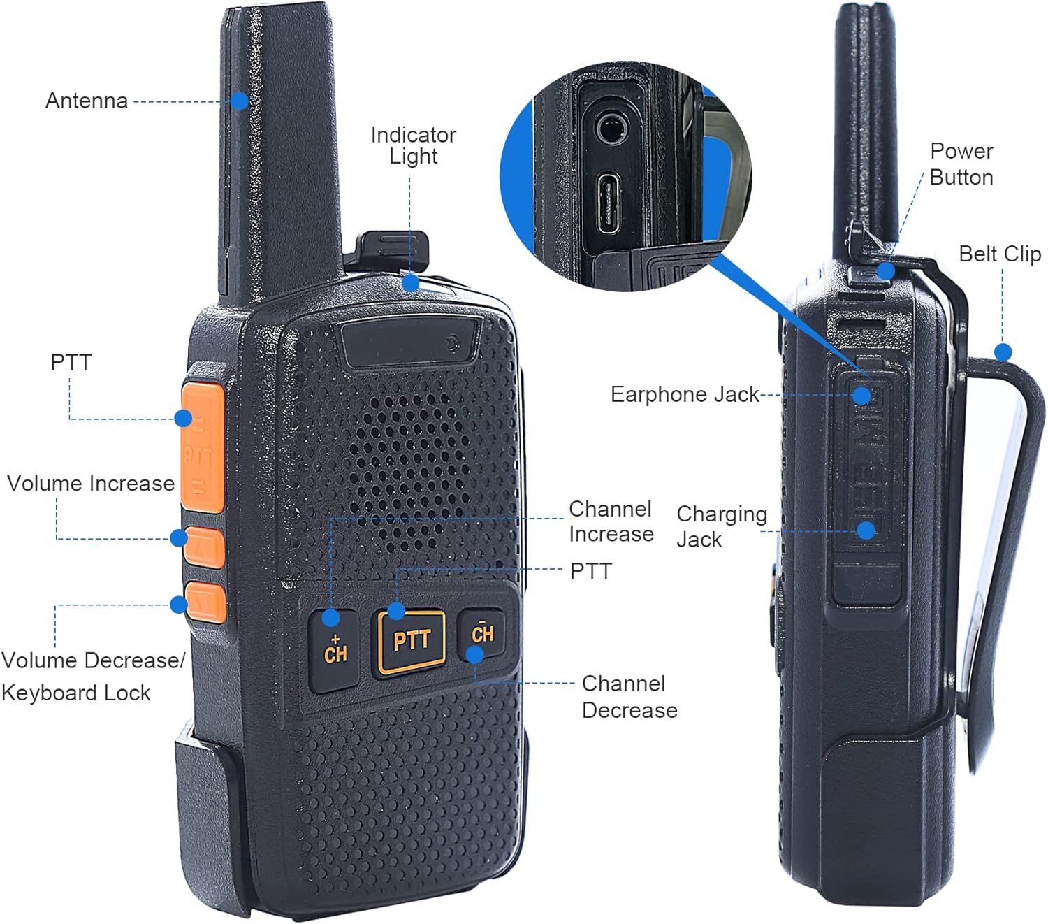 Wireless Intercom System for Home Long Range 1.5 Mile Two Way Radio,Room to Room Intercom,Wireless Intercom System for Caregivers for Kids, Senior & Elderly Business House Office2 Pack