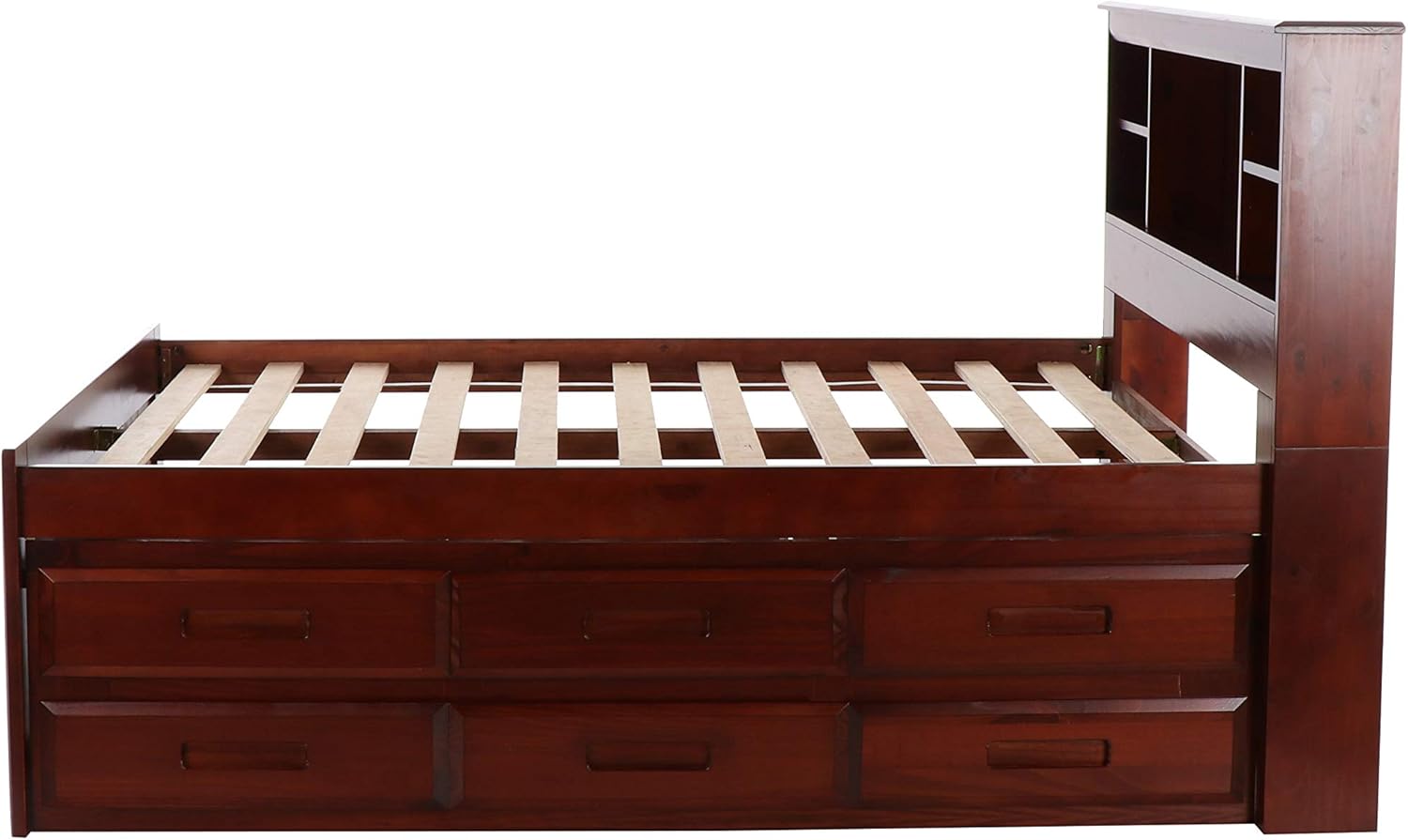 Discovery World Furniture Full Bookcase Bed with 6 Drawers Merlot