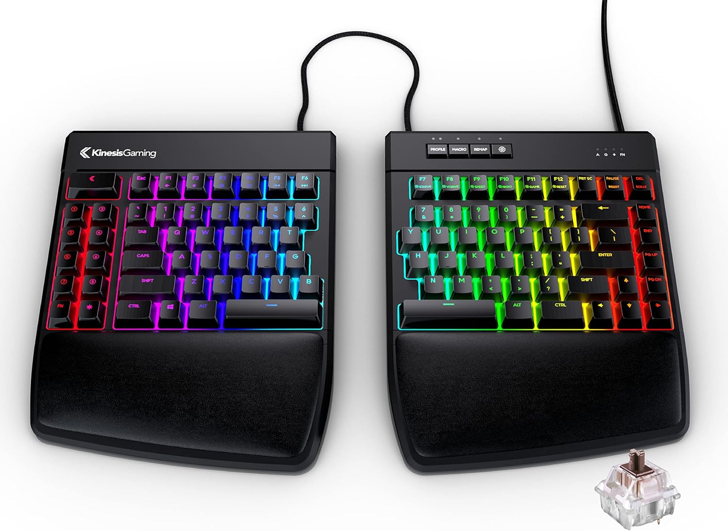 KINESIS Gaming Freestyle Edge RGB Split Mechanical Keyboard (MX Red)